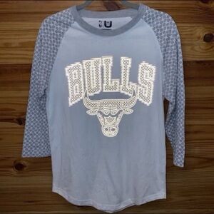 NBA reflective Chicago bulls 3/4 sleeve baseball tee